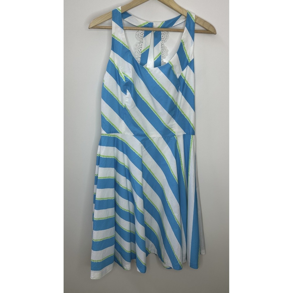NEW Lilly Pulitzer Zo Dress Stripe Cotton Fit & Flare Size 10 Preppy Resortwear - Picture 2 of 13